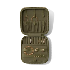 Frankie Jewelry Case In Dark Moss, Large -Rimowa Sale Eco Jewelry Case Large Dark Moss Aerial Proppedcopy2