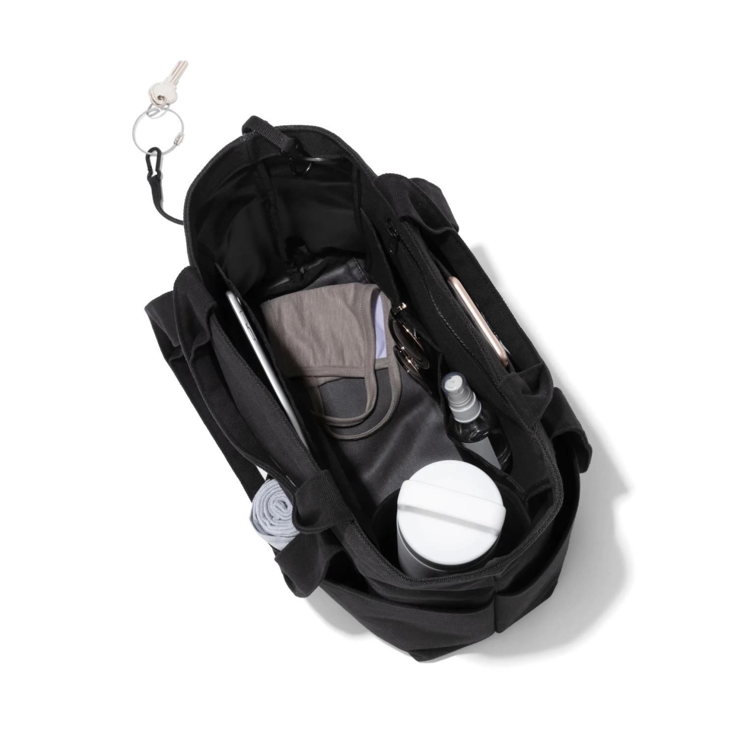 Vida Organic Cotton Tote In Onyx, Small 7 Vida Organic Cotton Tote In Onyx, Small - Image 5